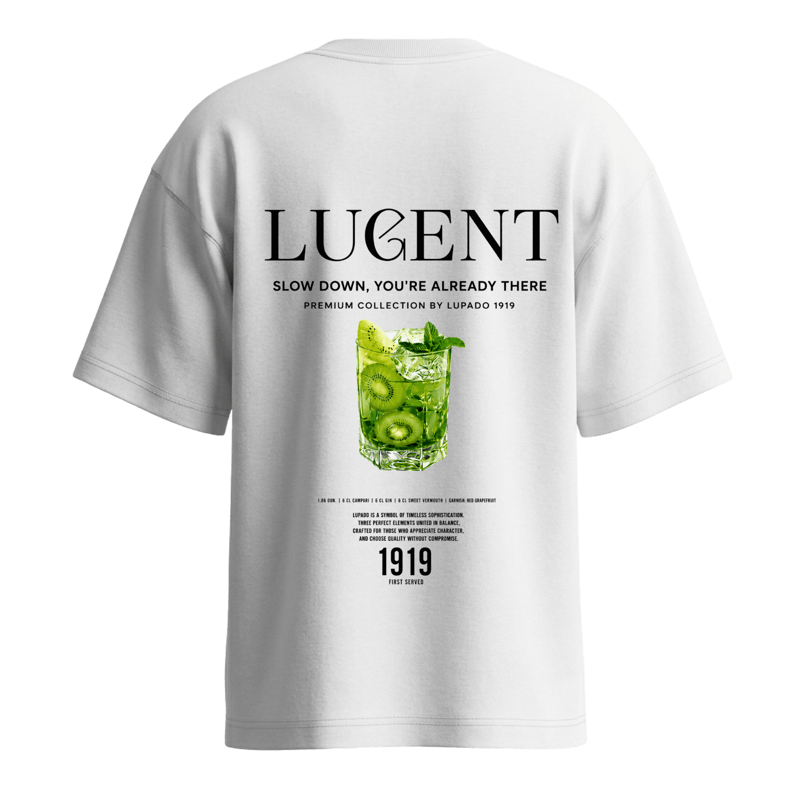 Lucent Kiwi Mojito Tee — White, back