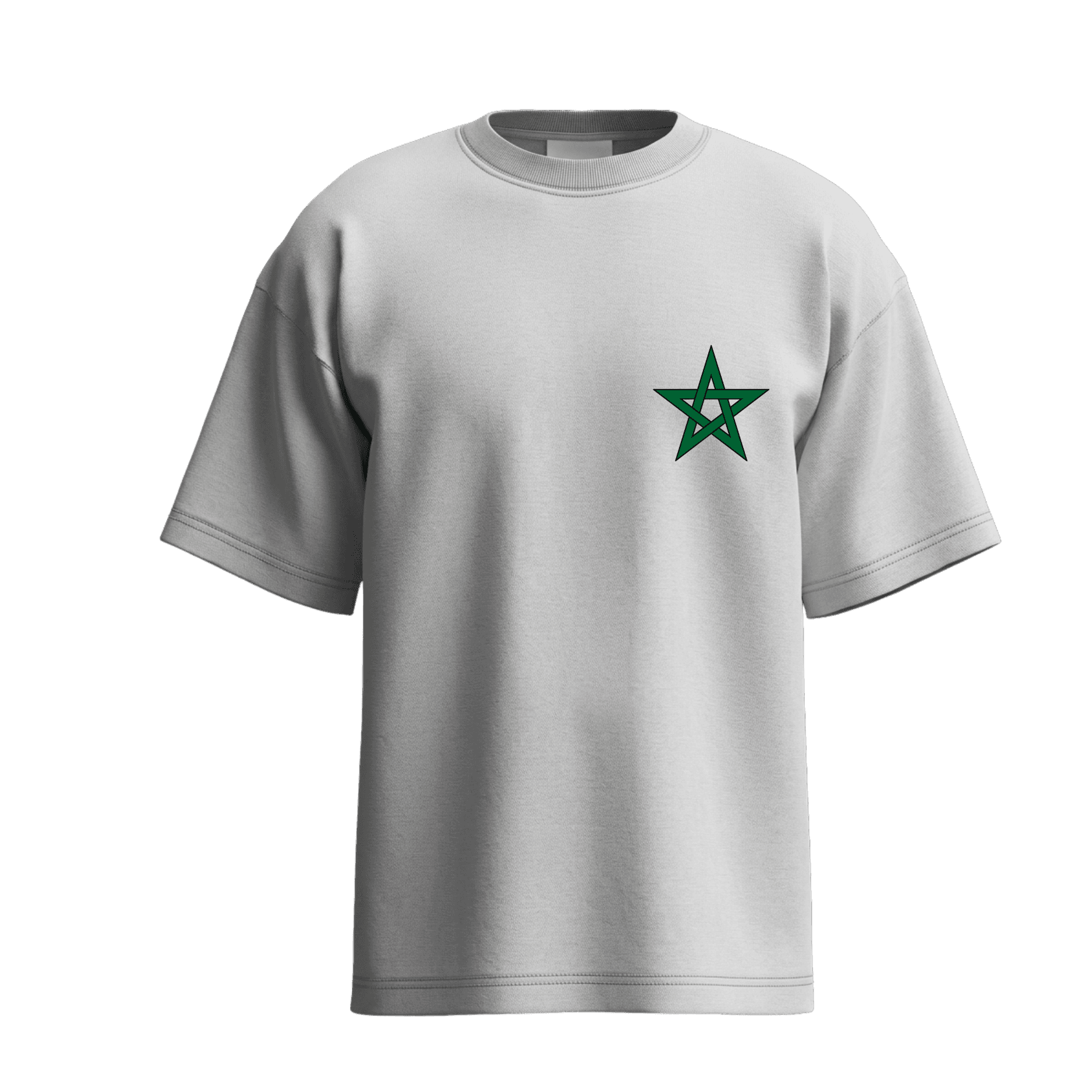 Morocco Star Tee — White, front
